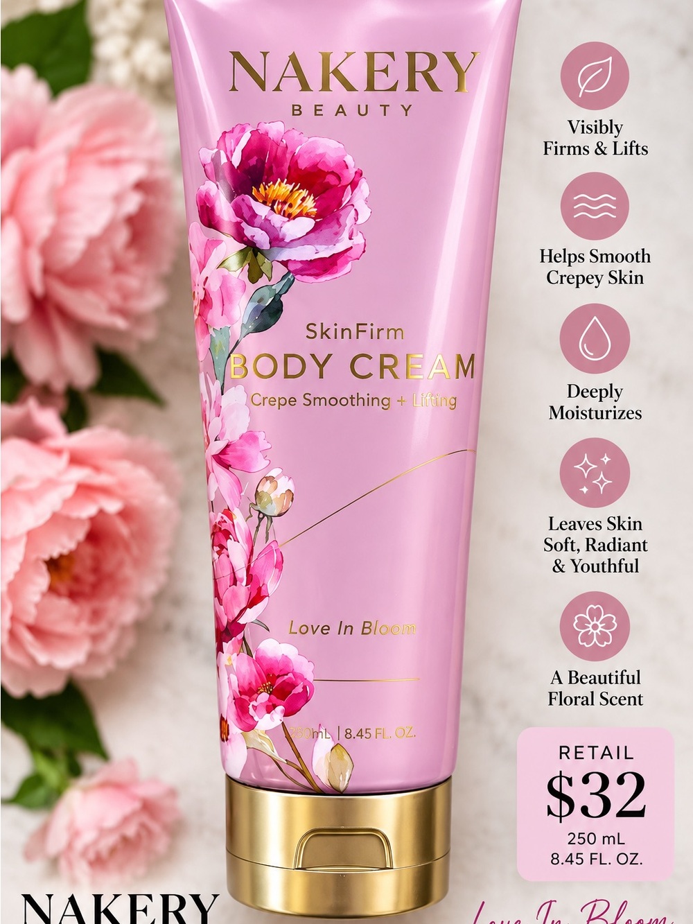 Nakery Beauty SkinFirm Body Cream - Pink